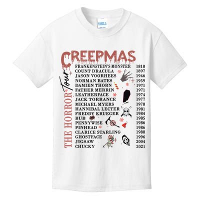 Horror Icons Christmas Creepmas Christmas Horror Goth Kids T-Shirt