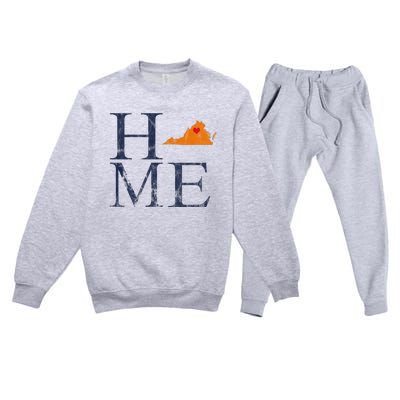 Home Is Charlottesville Va City Love Premium Crewneck Sweatsuit Set