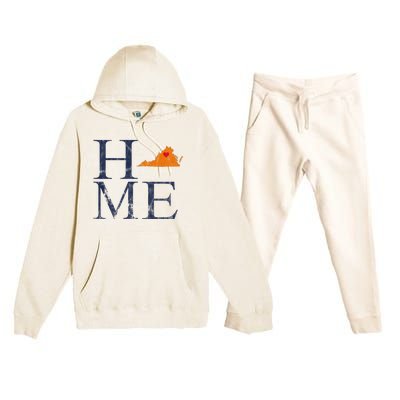 Home Is Charlottesville Va City Love Premium Hooded Sweatsuit Set