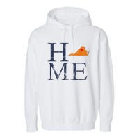 Home Is Charlottesville Va City Love Garment-Dyed Fleece Hoodie