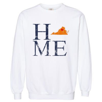 Home Is Charlottesville Va City Love Garment-Dyed Sweatshirt