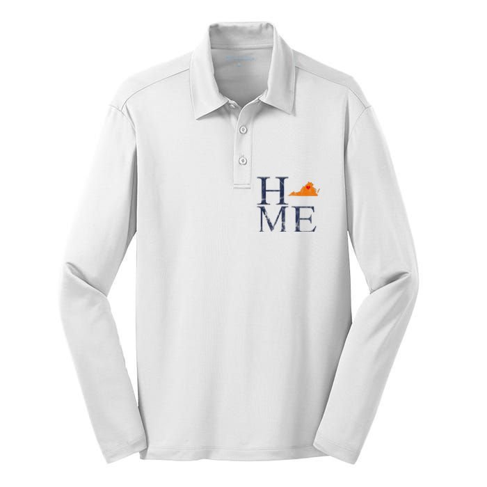 Home Is Charlottesville Va City Love Silk Touch Performance Long Sleeve Polo