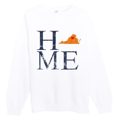 Home Is Charlottesville Va City Love Premium Crewneck Sweatshirt