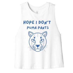 Hope I Dont Pants Funny Cat Pun Women's Racerback Cropped Tank