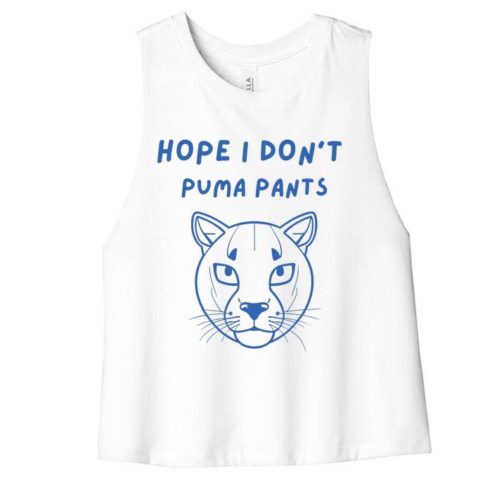 Hope I Dont Pants Funny Cat Pun Women's Racerback Cropped Tank