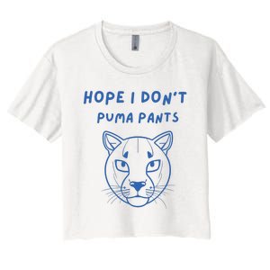 Hope I Dont Pants Funny Cat Pun Women's Crop Top Tee