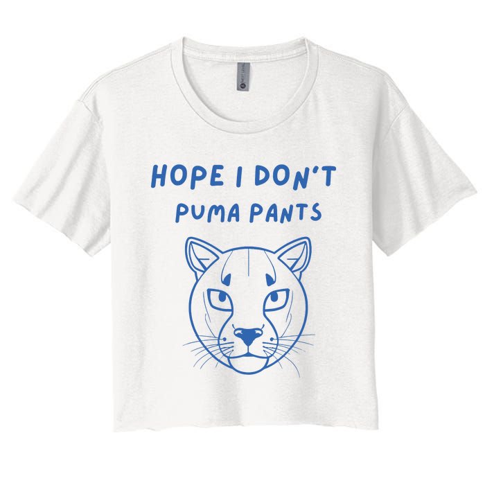 Hope I Dont Pants Funny Cat Pun Women's Crop Top Tee