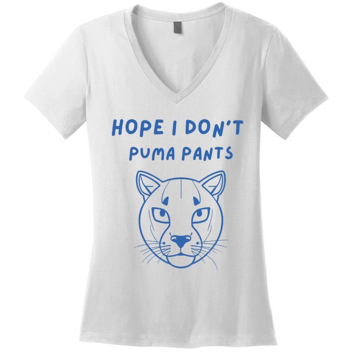 Hope I Dont Pants Funny Cat Pun Women's V-Neck T-Shirt