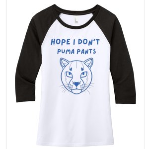 Hope I Dont Pants Funny Cat Pun Women's Tri-Blend 3/4-Sleeve Raglan Shirt