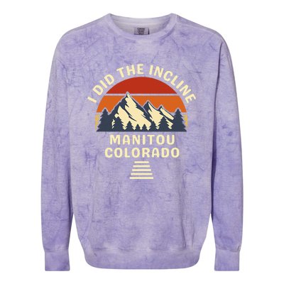 Hike I Did The Incline Manitou Colorado Sunset  Colorblast Crewneck Sweatshirt