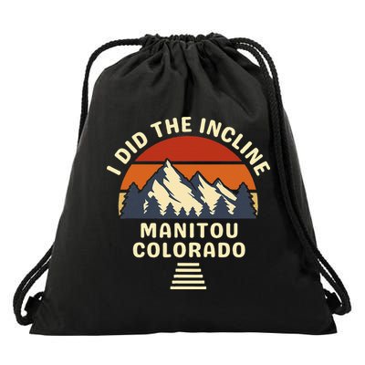 Hike I Did The Incline Manitou Colorado Sunset  Drawstring Bag