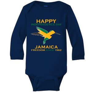 Happy Independence Day Jamaica Freedom Since 1962 Baby Long Sleeve Bodysuit