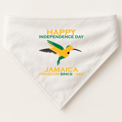 Happy Independence Day Jamaica Freedom Since 1962 USA-Made Doggie Bandana