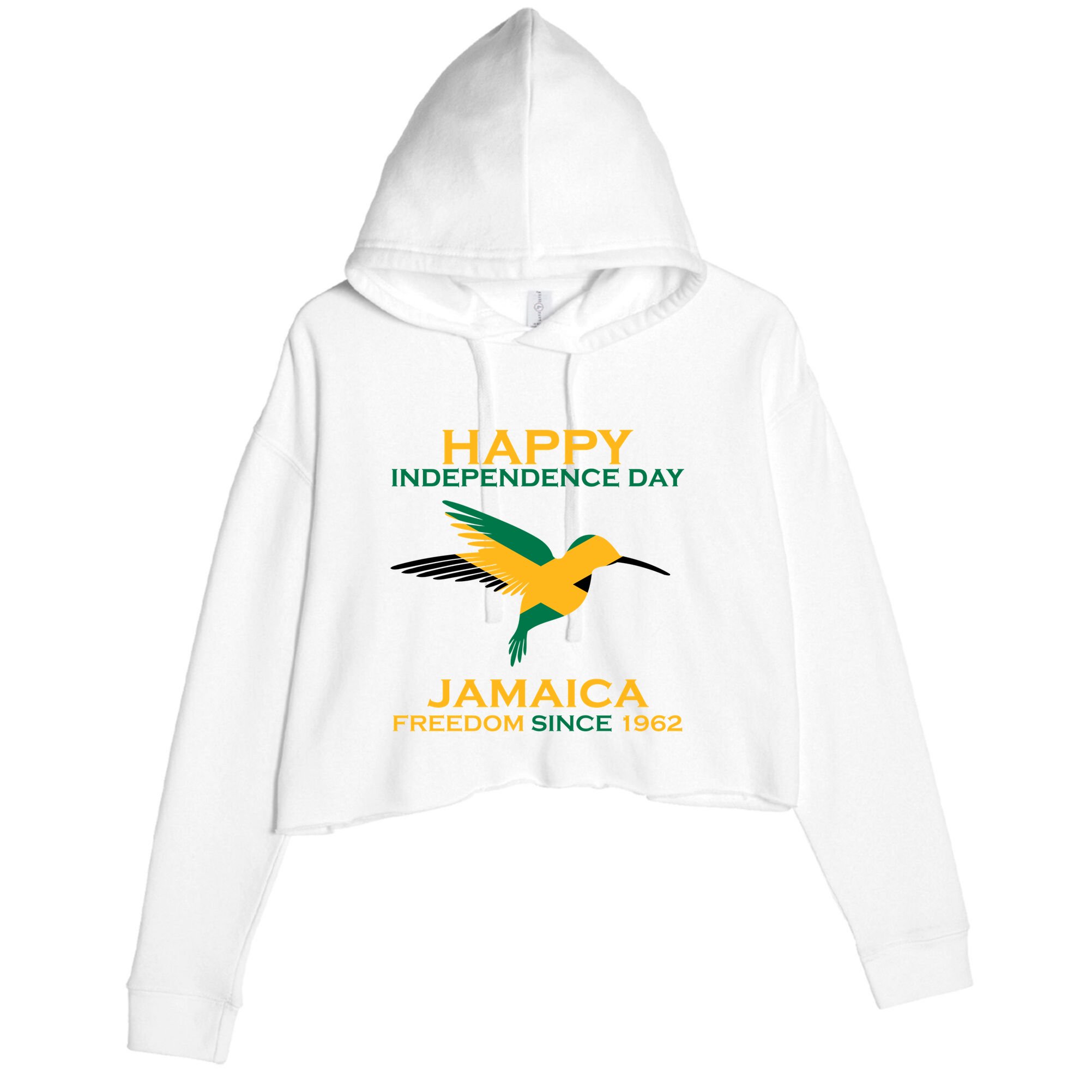 Happy Independence Day Jamaica Freedom Since 1962 Crop Fleece Hoodie