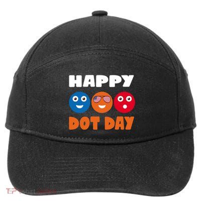 Happy International Dot Day Cute Colorful Dots 7-Panel Snapback Hat