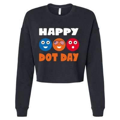 Happy International Dot Day Cute Colorful Dots Cropped Pullover Crew
