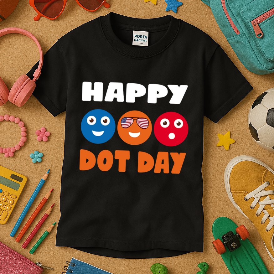 Happy International Dot Day Cute Colorful Dots Kids T-Shirt