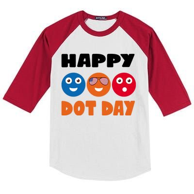 Happy International Dot Day Cute Colorful Dots Kids Colorblock Raglan Jersey