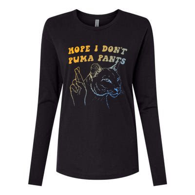 Hope I Dont P.U.M.A Pants Funny Cat Pun Apparel Womens Cotton Relaxed Long Sleeve T-Shirt