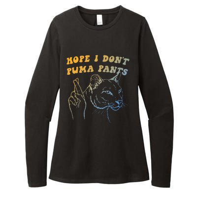 Hope I Dont P.U.M.A Pants Funny Cat Pun Apparel Womens CVC Long Sleeve Shirt