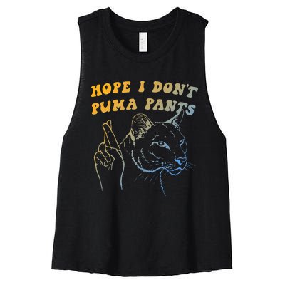 Hope I Dont P.U.M.A Pants Funny Cat Pun Apparel Women's Racerback Cropped Tank