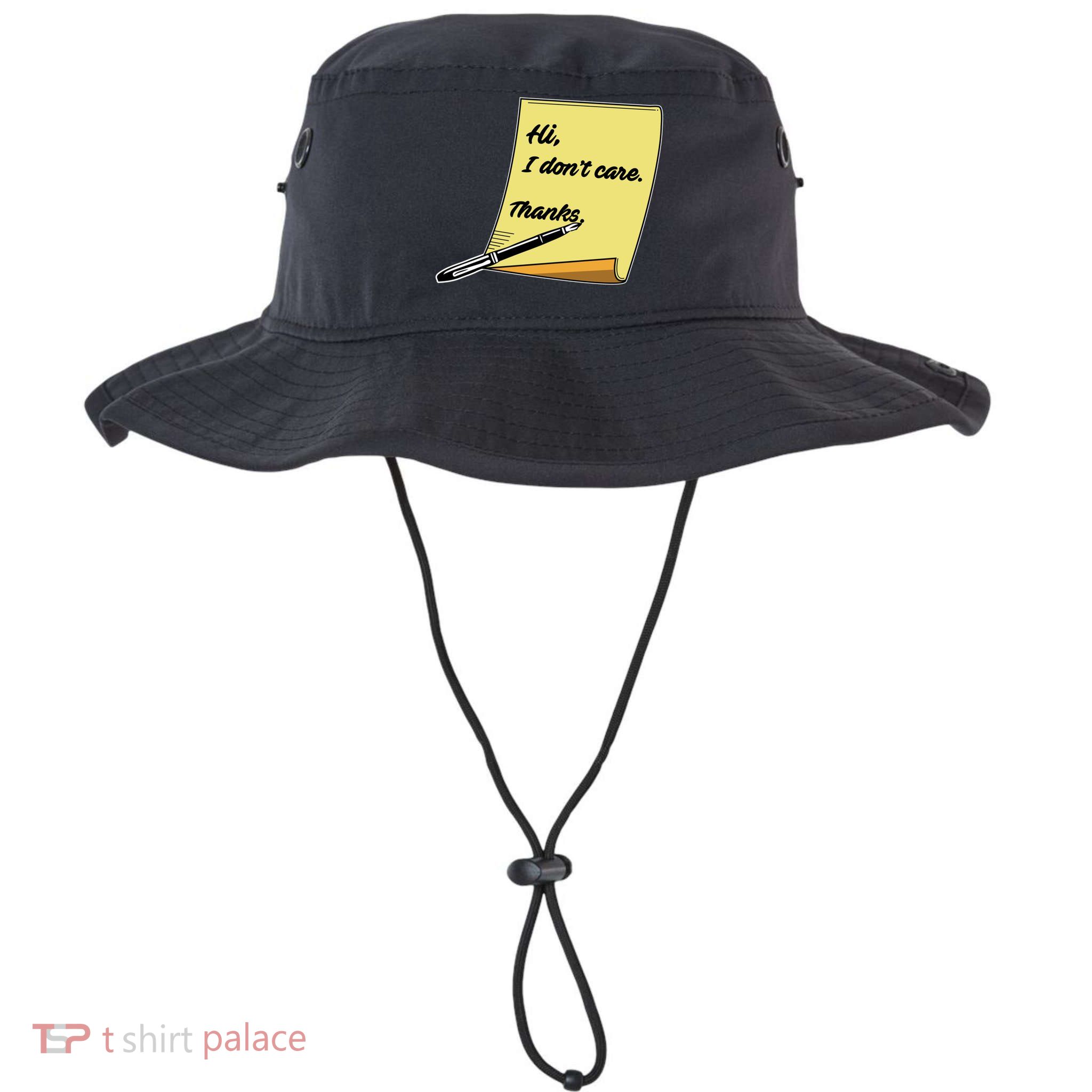 Hi I Don't Care Thanks Funny Sarcastic Cool Gift Bucket Hat