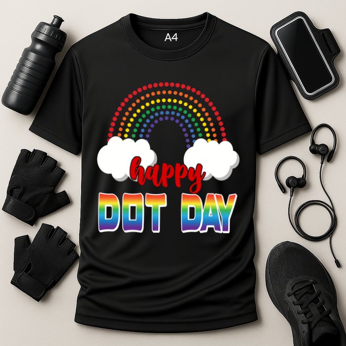 Happy International Dot Day Rainbow Clouds Cooling Performance Crew T-Shirt