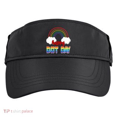 Happy International Dot Day Rainbow Clouds Adult Drive Performance Visor