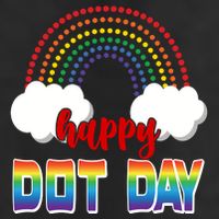 Happy International Dot Day Rainbow Clouds Adult Drive Performance Visor