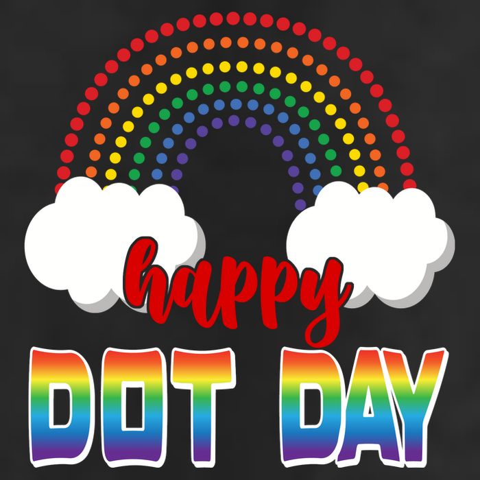 Happy International Dot Day Rainbow Clouds Adult Drive Performance Visor
