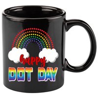 Happy International Dot Day Rainbow Clouds 11oz C Handle Ceramic Mug