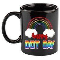 Happy International Dot Day Rainbow Clouds 11oz C Handle Ceramic Mug