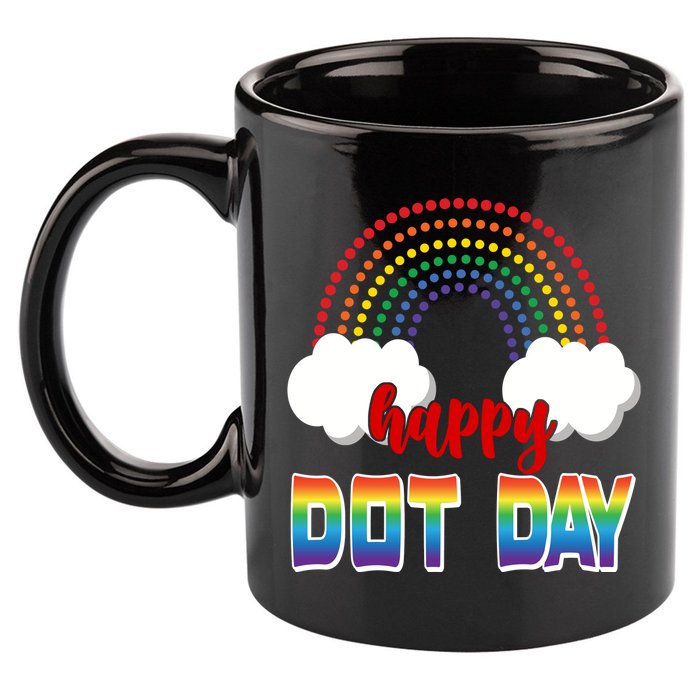 Happy International Dot Day Rainbow Clouds 11oz C Handle Ceramic Mug