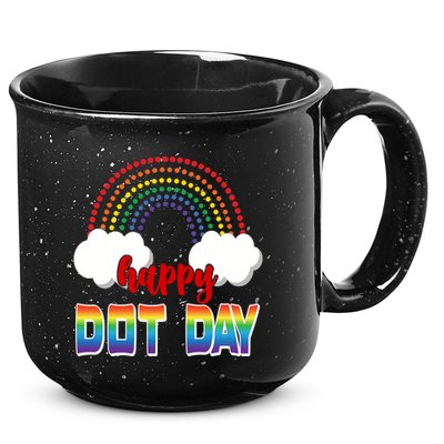 Happy International Dot Day Rainbow Clouds 15oz Campfire Ceramic Mug