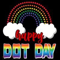 Happy International Dot Day Rainbow Clouds Drawstring Bag