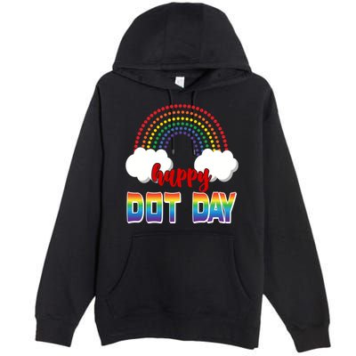Happy International Dot Day Rainbow Clouds Premium Pullover Hoodie
