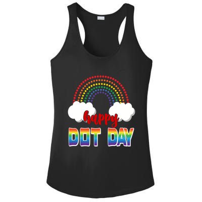 Happy International Dot Day Rainbow Clouds Ladies PosiCharge Competitor Racerback Tank