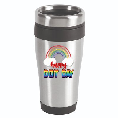 Happy International Dot Day Rainbow Clouds 16oz Travel Tumbler