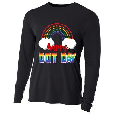Happy International Dot Day Rainbow Clouds Cooling Performance Long Sleeve Crew