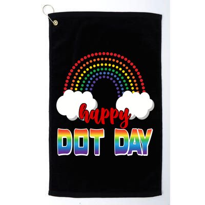 Happy International Dot Day Rainbow Clouds Golf Towel
