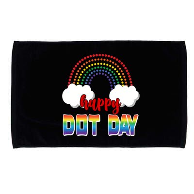 Happy International Dot Day Rainbow Clouds Microfiber Hand Towel