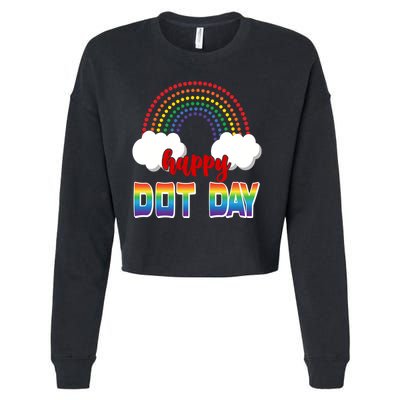 Happy International Dot Day Rainbow Clouds Cropped Pullover Crew