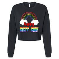 Happy International Dot Day Rainbow Clouds Cropped Pullover Crew