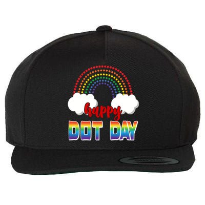 Happy International Dot Day Rainbow Clouds Wool Snapback Cap