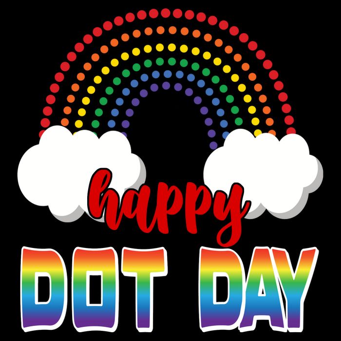 Happy International Dot Day Rainbow Clouds Wool Snapback Cap