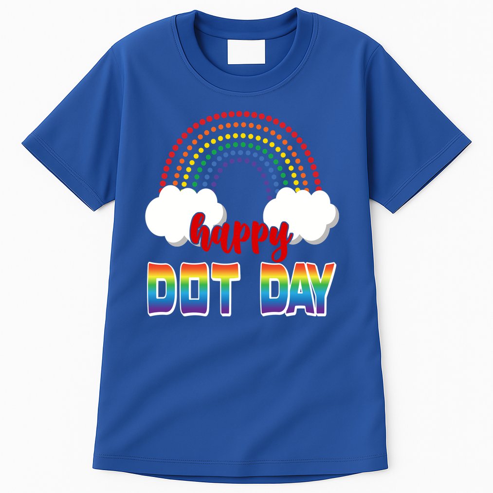 Happy International Dot Day Rainbow Clouds Tall T-Shirt