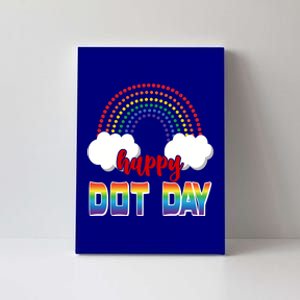 Happy International Dot Day Rainbow Clouds Canvas