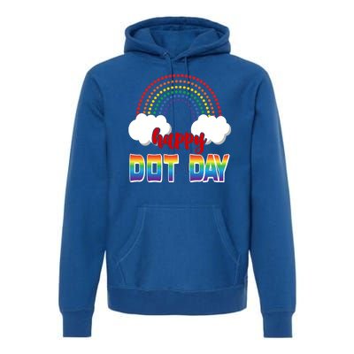 Happy International Dot Day Rainbow Clouds Premium Hoodie