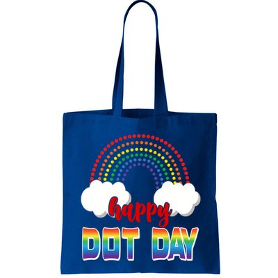 Happy International Dot Day Rainbow Clouds Bag