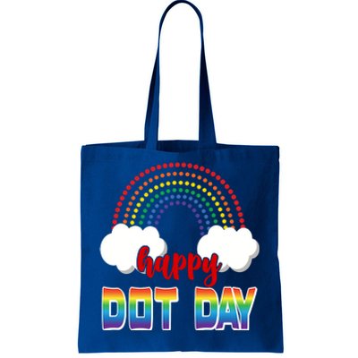 Happy International Dot Day Rainbow Clouds Tote Bag